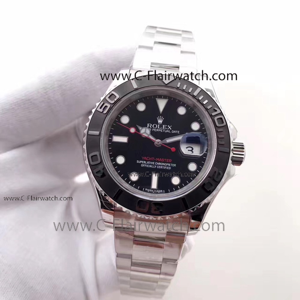 Buy Replica Rolex Yacht Master Watch:Stainless Steel Black Bezel